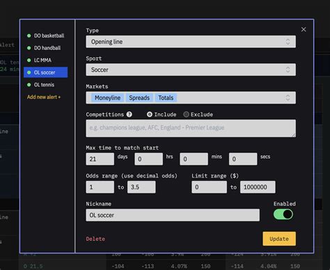 v0.74: Opening Line Alerts : r/PinnacleOddsDropper .